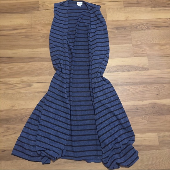 LuLaRoe Navy and Black Striped Dress - Picture 2 of 8